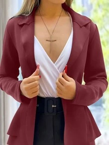 Women Blazers - Màu Đỏ Sâu - Xem 1