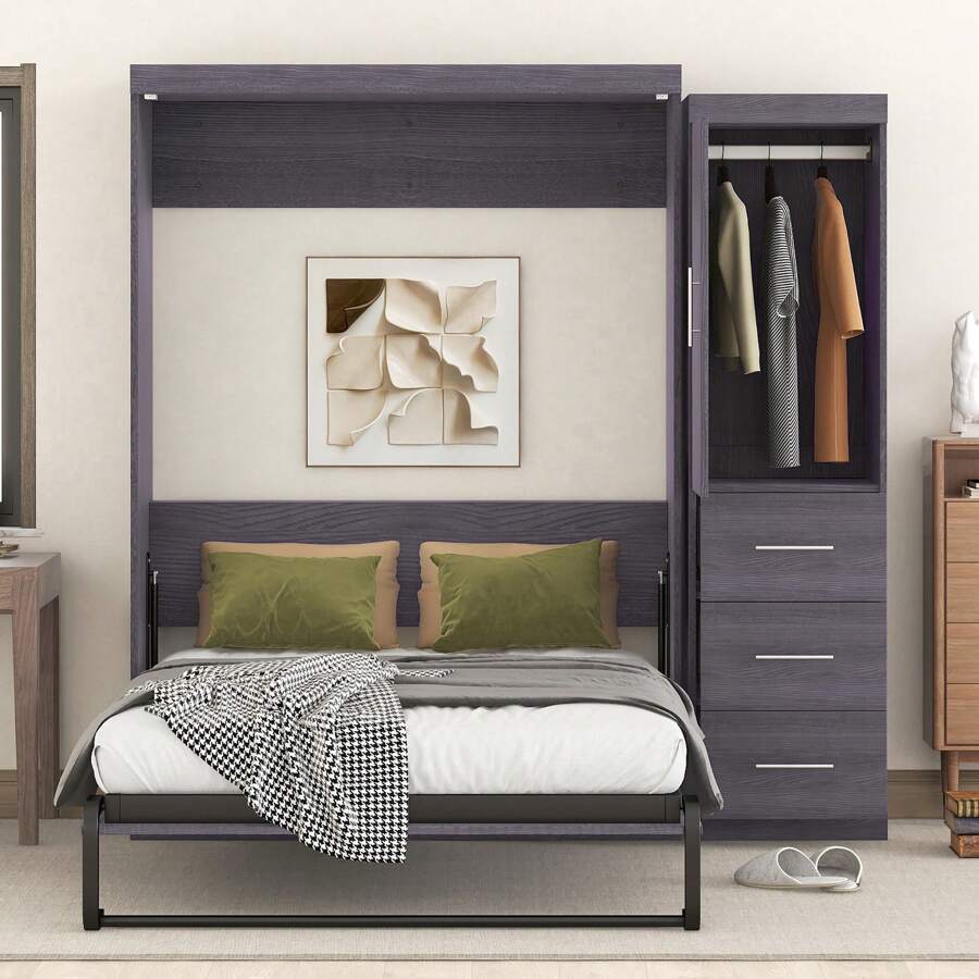Nestfair Murphy Bed with Wardrobe and Drawers