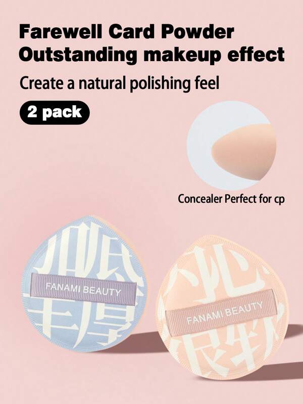 2pcs Soft Non-Eating Powder Puff For Convenient Travel And Wet/Dry Use, High Density Sponge And More Fit Foundation Makeup