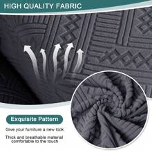 Stretch Recliner Sofa Covers, Reclining Couch Covers With Pockets, Jacquard Reclining Sofa Covers Soft Washable Furniture Protector With Elastic Bottom - Dark Grey - View 6