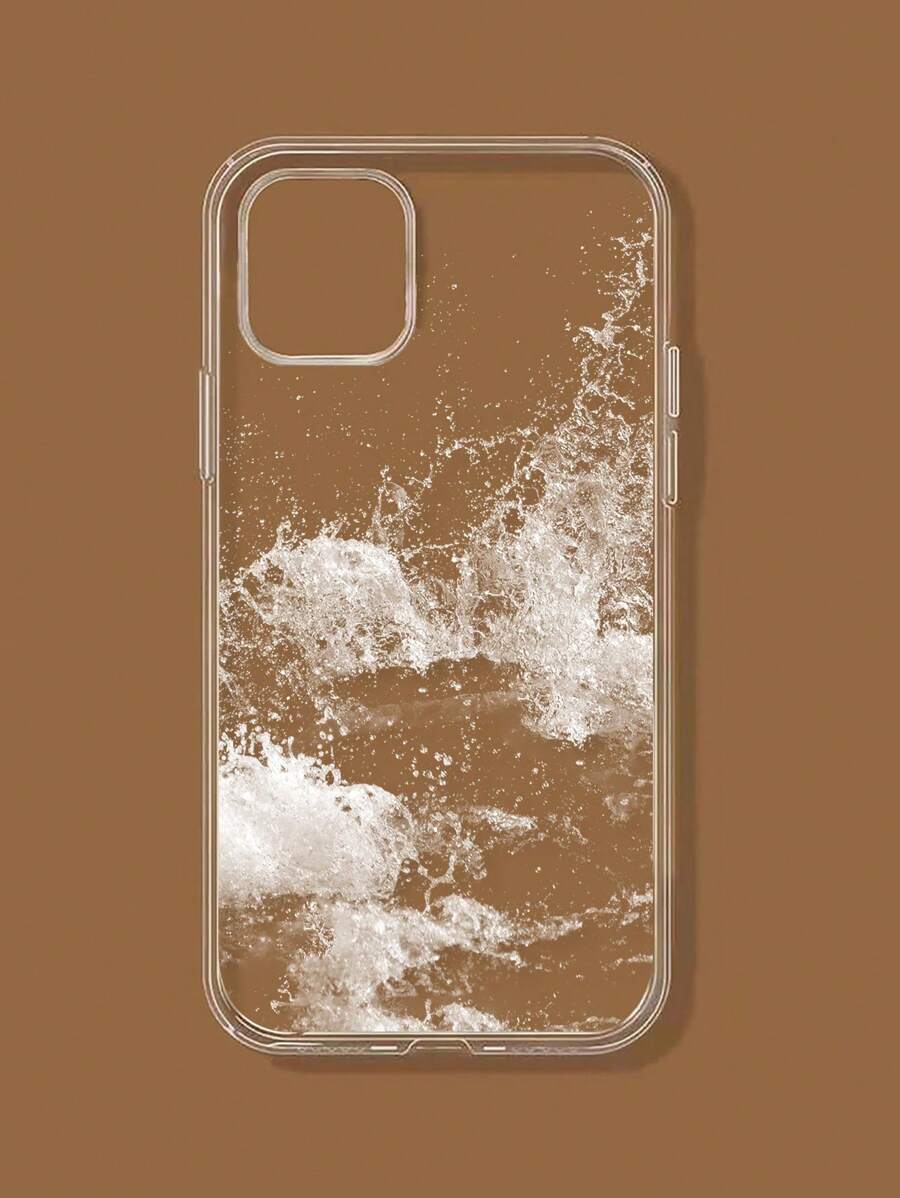 1 قطعة غطاء هاتف واقي شفاف بنمط الموجة، تغطية كاملة، مناسب للجنسين، متوافق مع هواتف آيفون والهواتف الأخرى - متعدد الألوان - مشاهدة 1