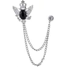 One Men Brooch Court Style Jacket Decoration Tassel Chain Collar Pin Skull Skeleton
