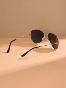 1 chiếc kính thời trang phong cách ếch kim loại cho phụ nữ, đi biển mùa hè - Xanh đậm - Xem 3