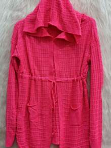 Women Knit Tops - 玫紅色 - 查看 1