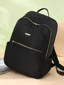 大容量多口袋學生背包,肩背學生書包 - 黑色 - 查看 7