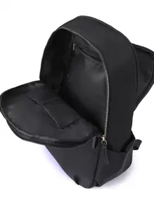 大容量多口袋學生背包,肩背學生書包 - 黑色 - 查看 8