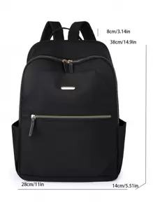 大容量多口袋學生背包,肩背學生書包 - 黑色 - 查看 2