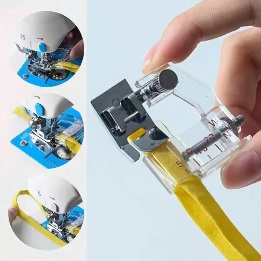 Prensatelas De Encuadernación Con Cinta De Sesgo Para Máquina De Coser Eléctrica Multifunción En El Hogar, Fabricante De Cinta De Sesgo Plegable Ajustable De 0,5-2 Cm