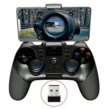 Odbiornik BT + 2.4G + przewodowy/bezprzewodowy kontroler do gier kompatybilny z , PS3, Switch, Apple, smartfonami z Androidem, komputerem, dekoderem TV, idealny do MOBA i gier