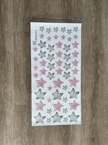 Star Print Wall Sticker, Cartoon Self Adhesive Wall Art Decal For Kids Bedroom, Stickers, Wall Decal, Vinyl Decal For Home Decorations, Spring Decoration Items Refresh Your Home, Rama Decoration Stickers Gifts Birthday Graduation - Multicolor - View 6