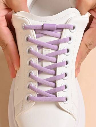 1pair Elastic No Tie Shoelaces With Capsule Buckle, Lightweight, Fashionable, Suitable For Sneakers, Athletic Shoes, Etc. Foe Men Trainers Running Shoes Summer