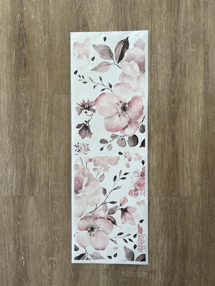 Flower Print Wall Sticker, Stickers, Wall Decal, Vinyl Decal For Home Decorations, Spring Decoration Items Refresh Your Home, Rama Decoration Stickers Gifts Birthday Graduation