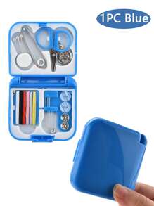 初學者縫製者的完美禮物:1入組便攜迷你縫紉工具包,折疊式,diy縫紉用品和旅行者和緊急衣物修補用品 - 寶藍色 - 查看 1