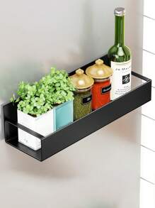 1 pieza Estante de almacenaje cocina magnético para refrigerador lado - Negro - Ver 6