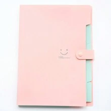 1入組糖果色多層pp考試紙張支架,塑料文件信封適用於文具儲存 - 粉色 - 查看 1