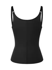 Sport Outdoor 1 Stück Reißverschluss & Haken Verschluss Schwarzes Trägerhemd Formende Unterwäsche Taillenformer Corsage Fitness Zubehör