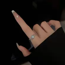 1枚具優雅獨特設計的夢幻藍色行星戒指,女士指環 - 藍色星球戒指 - 查看 5