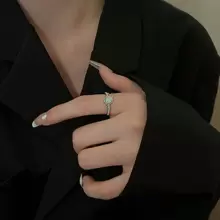 1枚具優雅獨特設計的夢幻藍色行星戒指,女士指環 - 藍色星球戒指 - 查看 7