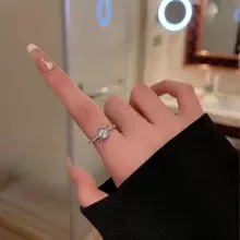 1枚具優雅獨特設計的夢幻藍色行星戒指,女士指環 - 藍色星球戒指 - 查看 8