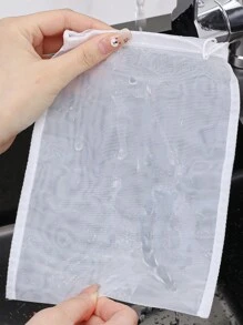 2个装豆浆尼龙过滤袋坚果奶袋茶/咖啡/酸奶过滤器厨房可重复使用袋式过滤器 - 白色 - 查看 7