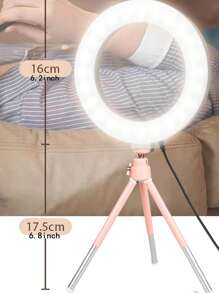 Luz de aro selfi 6 pulgadas con trípode - Rosa - Ver 7