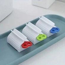 Exprimidor manual de pasta de dientes Rodillo - Dispensador de pasta de dientes con desmontable diseño a ayuda mantener fregadero limpio - adecuado para Pasta de dientes , Limpiador Facial con otro tubos - Azul - Ver 1
