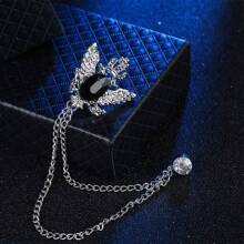 One Men Brooch Court Style Jacket Decoration Tassel Chain Collar Pin Skull Skeleton