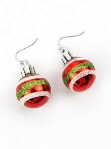 1對經典節慶紅白綠鈴鐺形吊墜耳環,適用於女性圣誕節裝飾