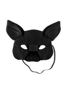 豬頭形狀的動物面具,eva材質,化裝舞會角色扮演男女面具,萬聖節和復活節表演道具 - 黑色 - 查看 8