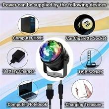 Led水晶魔球燈,星空燈,多彩的迪斯科球舞台燈,適用於舞會,dj表演,ktv,酒吧,俱樂部營造氛圍 - 黑色 - 查看 9