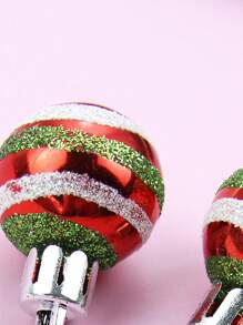 1對經典節慶紅白綠鈴鐺形吊墜耳環,適用於女性圣誕節裝飾