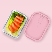 1pc Glass Lunch Box, Microwave Oven Safe Sealed Food Storage Container For Home And Office Use (microwave Safe) - Clear - View 3