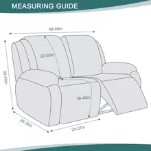 Stretch Recliner Sofa Covers, Reclining Couch Covers With Pockets, Jacquard Reclining Sofa Covers Soft Washable Furniture Protector With Elastic Bottom - 淺灰色 - 查看 8