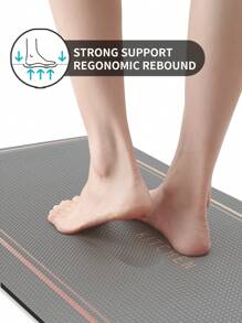 1pc  Style Light Gray Anti-Fatigue Kitchen Floor Mat Made Of Pu Material, Shockproof, Easy To Clean, Gentle On Feet, Relieves Pressure, Scratch-Resistant, Waterproof Home Bathroom Decor Bath Rug Floor Carpet Outdoor Rug Door Mat Fall Decor Bathroom Accessories Back To School Entryway Decor - Light Grey - View 4