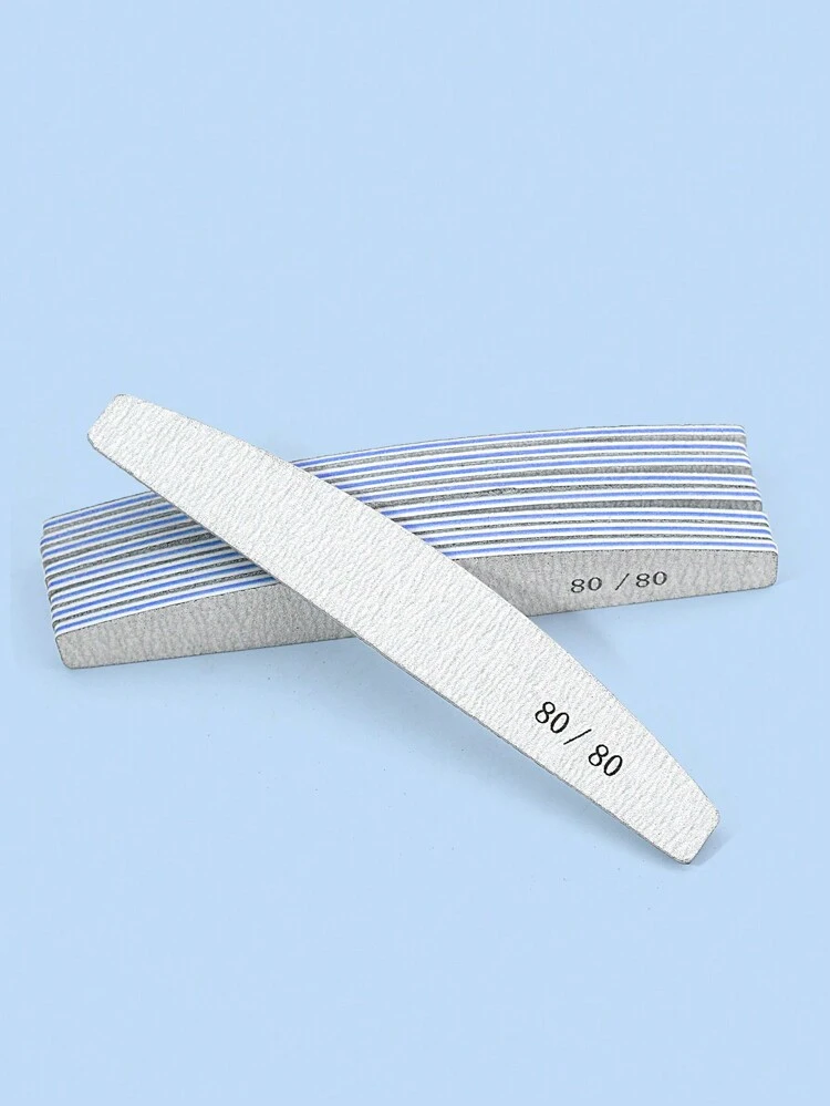 NailShine 10pcs Crescent Shape 80/80 Grit Nail Files Double Sided Emery Board Washable Emery Boards Reusable Nail Buffers Manicure Tools For Natural Nails Acrylic Nails Home And Salon Use,Nail Supplies,Nail Tools,Nail Art Tools,Back To School,Nails,Nail Tools For Press On Nails