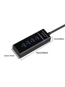 4-Port USB Hub Splitter - Black - View 2