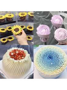7入組不銹鋼玫瑰花瓣花嘴,裝飾甜點吐司蛋糕餅乾用烘焙工具 - 銀色 - 查看 10