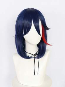 短直筒角色扮演合成假髮帶劉海 - 彩色 - 查看 3