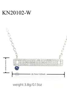 1入組時尚S925純銀眼球形狀吊墜項鍊帶寶石裝飾用品適合女士