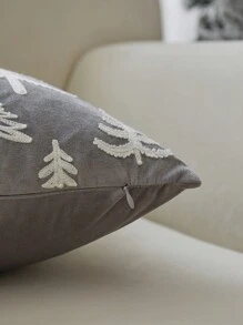 1 Vỏ gối thêu hình cây thông Noel màu xám, dùng để trang trí trong nhà, Vỏ gối trang trí Giáng sinh, Không bao gồm ruột gối - Nhiều màu - Xem 7