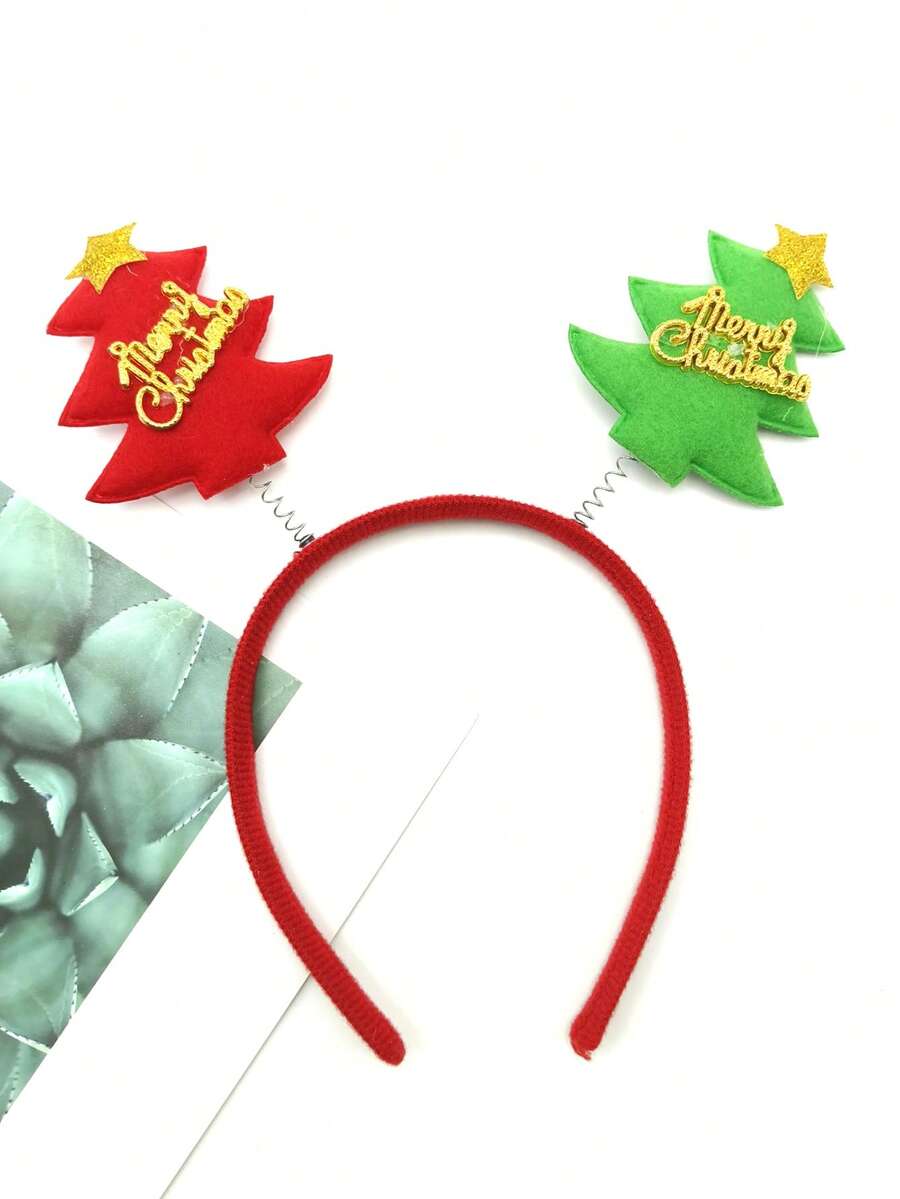 1 Miếng Cây thông noel Hình dạng Dây buộc tóc Cho rửa mặt Hoặc Trang điểm - Nhiều màu - Xem 1