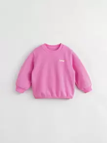 MARC&JANIE 小女孩秋季時尚防靜電柔軟厚絨圓領衛衣