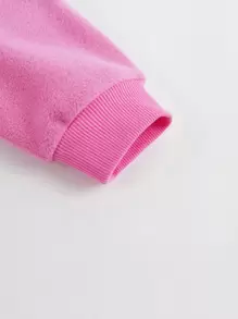 MARC&JANIE 小女孩秋季時尚防靜電柔軟厚絨圓領衛衣