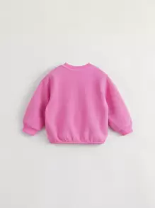 MARC&JANIE 小女孩秋季時尚防靜電柔軟厚絨圓領衛衣