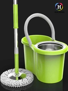 Trapeador giratorio 2 en 1 de doble unidad para limpieza sanitaria de cocina, sala de estar y oficina - Verde - Ver 1