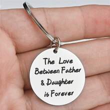 爸爸送給女兒的禮物鑰匙扣,適合日常使用 - 銀色 - 查看 3