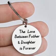 爸爸送給女兒的禮物鑰匙扣,適合日常使用 - 銀色 - 查看 2