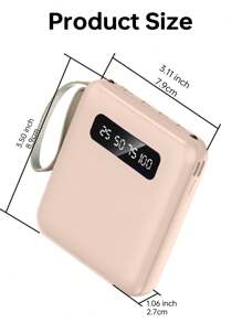 1个10000mAh 10W移动电源，附带充电线，轻巧便携 - 粉色 - 查看 4