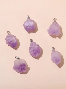 1 mặt dây chuyền pha lê tím bất đối xứng dành cho nữ, trang sức hạt pha lê độc đáo để đeo hàng ngày, du lịch và chụp ảnh - Mặt Dây Hoa Thạch Anh Tím Tự Nhiên - Xem 4