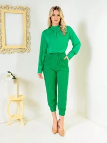 Women Pants - màu xanh lá - Xem 5